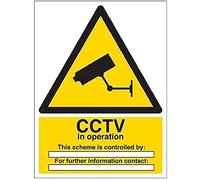vsafety 6e032an-s "segnale di avvertenza di sicurezza CCTV/in funzione, per la", vinile autoadesivo, verticale, 150 mm x 200 mm, colore: nero/giallo