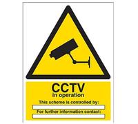 vsafety 6e032bc-s "segnale di avvertenza di sicurezza CCTV/in funzione, per la", vinile autoadesivo, verticale, 300 mm x 400 mm, colore: nero/giallo