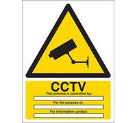 vsafety 6e033an-s "sicurezza segno di avvertimento cctv/Sistema è controllata da", vinile autoadesivo, verticale, 150 mm x 200 mm, colore: nero/giallo