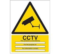vsafety 6e033bc-r "sicurezza segno di avvertimento cctv/Sistema è controllata da", in plastica rigida, ritratto, 300 mm x 400 mm, colore: nero/giallo