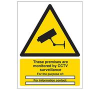 Vsafety 6e034an-s "locali sotto CCTV sorveglianza/per..." Sign, 150 mm x 200 mm (confezione da 3)