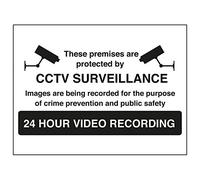 Vsafety 6e040ar-r "/24 ore di registrazione video di sorveglianza CCTV Sign, 200 mm x 150 mm (confezione da 3)