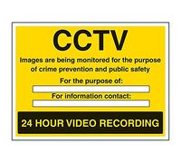 Vsafety 6e041bf-r "24 ore di registrazione video/monitoraggio/Crime..." Sign, 400 mm x 300 mm (confezione da 3)