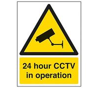 VSafety 6E050AN-W'24 Hour CCTV In Operation' Segnale, 150 mm x 200 mm (confezione da 3)