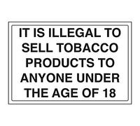 vsafety 72026ba-r informazioni generali Sign, prodotti del tabacco/Illegale a vendere ai 18, Plastica rigida, paesaggio, 300 mm x 200 mm, colore: nero