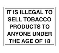 vsafety 72026bf-s informazioni generali Sign, prodotti del tabacco/Illegale a vendere ai 18, Autoadesivo, paesaggio, 400 mm x 300 mm, colore: nero