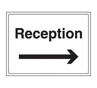 VSafety 72033BF-R'Reception/Arrow Right' Segnale orizzontale, 400 mm x 300 mm (confezione da 3)