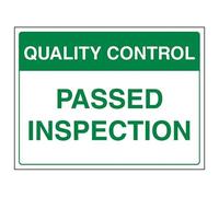 vsafety 75005bf-r generale "controllo di qualità," Passed ispezione, Plastica rigida, paesaggio, 400 mm x 300 mm, colore: verde