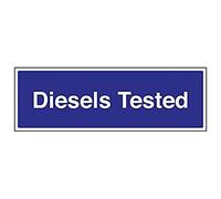 VSafety 78010BJ-R - Segnaletica "Diesels Tested", 450 x 150 mm, confezione da 3