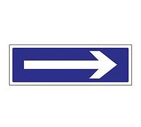 vsafety 78012 ax-r generale Garage segno, freccia a destra, in plastica rigida, paesaggio, 300 mm x 100 mm, colore: blu