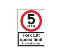 Vsafety 7A041BL-ACSR1LAG 3 mm AlumComp RA1 Anti graffiti 450 x 600 mm 5 MPH Fork Lift Speed Limit Sign