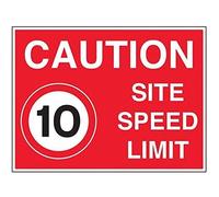 Vsafety 7A047BR-ACSR1LAG 3 mm AlumComp RA1 Anti graffiti 600 x 450 mm Segnaletica Stradale 10 MPH Site Speed Limit Sign