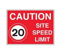 Vsafety 7A049BR-ACSR1LAG 3 mm AlumComp RA1 Anti graffiti 600 x 450 mm 20 MPH Site Speed Limit Sign