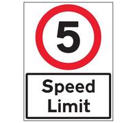 Vsafety 7A050BL-ACSR1CLAG 3 mm AlumComp RA1 Anti graffiti 450 x 600 mm 5 MPH Speed Limit w/Channel Sign