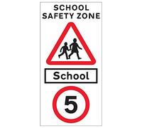 Vsafety 7A090CQ-ACSR1CLAG AluComp RA1 AntiGraff 450 x 900 mm Scuola Safety Zone 5 MPH W/Channel Sign