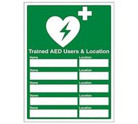 Vsafety "AED formazione AED utenti e localizzazione" Sign, (confezione da 3), 300 mm x 400 mm, 3