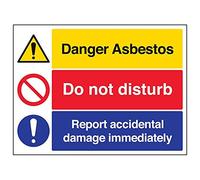 Vsafety "amianto/relazione danni accidentali..." Sign, (confezione da 3), 400 mm x 300 mm, 3