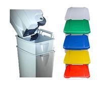 VSafety BIN PER RICICLAGGIO PEDALE MOBILE - 60L - 490X380X700MM - COPERCHIO GIALLO - 1 BIN