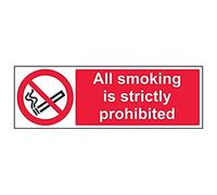 VSafety, cartello "All Smoking Is Strictly proibited", confezione da 3, 450mm x 150mm, 3