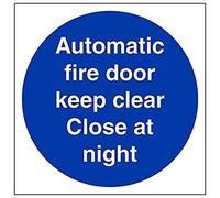 VSafety, cartello “Automatic Fire Door Keep Clear/Close...”, confezione da 3, 150mm x 150mm, 3