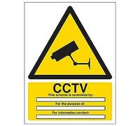 VSafety, cartello "CCTV/This Scheme is Controlled by", confezione da 3, 150mm x 200mm, 3
