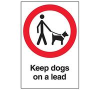 VSafety, cartello con scritta "Keep Dogs On A Lead", ritratto (confezione da 3), 200mm x 300mm, 3