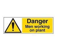 VSafety, cartello "Danger Men Working On Plant", paesaggio (confezione da 3), 600mm x 200mm, 3