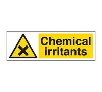 VSafety, cartello di avvertimento per irritanti chimici - orizzontale - 300 mm x 100 mm - vinile autoadesivo