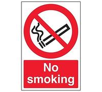 VSafety, cartello di divieto di fumo 57034AU-R "No Smoking", plastica rigida, orientamento verticale, 200 x 300 mm, colore nero e rosso (lingua italiana non garantita)