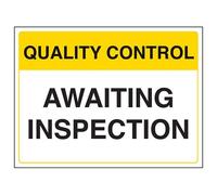 VSafety - Cartello di ispezione in attesa orizzontale, 400 x 300 mm, in plastica rigida da 1 mm