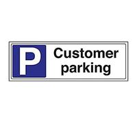 VSafety, cartello di parcheggio per il cliente - orizzontale - 450 mm x 150 mm - 1 mm in plastica rigida