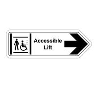 VSafety, cartello di sicurezza a forma di freccia accessibile a destra, 450 x 150 cm, vinile autoadesivo