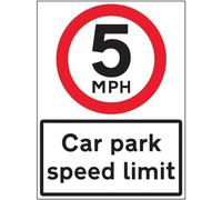 VSafety, cartello di sicurezza in alluminio composito da 3 mm, limite di velocità per parcheggio, 600 x 800 mm, 3 mm