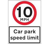 VSafety, cartello di sicurezza in plastica rigida da 2 mm con limite di velocità per parcheggio, 600 x 800 mm
