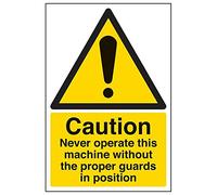 Vsafety - Cartello "Do Not Use Machine Without Guards...", confezione da 3, 200mm x 300mm, 3