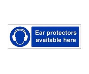 VSafety - Cartello in plastica rigida per la protezione delle orecchie disponibile qui PPE, 300 x 100 mm, 1 mm