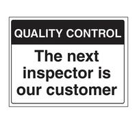 Vsafety - Cartello in vinile autoadesivo con scritta "The Next Inspector Is Our Custom", orizzontale, 400 mm x 300 mm