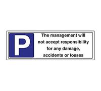 VSafety - Cartello "Management Take No Responsibility For..." (confezione da 3), 450mm x 150mm, 3