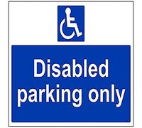 VSafety, cartello obbligatorio 43059BF-S per parcheggio riservato ai disabili, autoadesivo, "Disabled Parking Only", orientamento orizzontale, 400 x 300 mm, colore blu (lingua italiana non garantita)