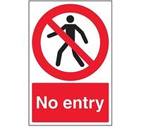 VSafety - Cartello per proibizione pedonale senza ingresso, 200 x 300 mm, in vinile autoadesivo