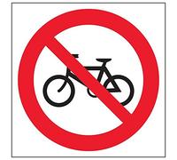 VSafety, cartello quadrato con logo "No Cycling", confezione da 3, 200mm x 200mm, 3