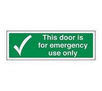 VSafety, cartello "This Door Is For Emergency Use Only", confezione da 3, 300mm x 100mm, 3