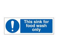 Vsafety - Cartello "This Sink For Food Wash Only", orizzontale, 300 mm x 100 mm, in vinile autoadesivo