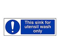 VSafety, cartello "This Sink For Utensil Wash Only", confezione da 3, 300mm x 100mm, 3