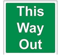 Vsafety - Cartello "This Way Out", quadrato, 150 mm x 150 mm, in plastica rigida da 1 mm