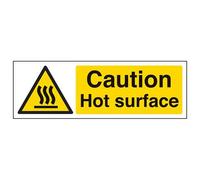 VSafety Caution - Cartello con superficie calda, 300 mm x 100 mm, plastica rigida da 1 mm