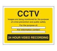 VSafety Cctv, Images Are Being Monitored For The Purpose Of Crime Prevention Sign - orizzontale - 200 mm x 150 mm - 1 mm plastica rigida