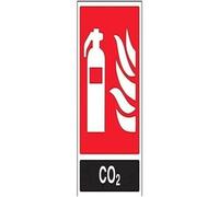 VSafety Co2 Id - Cartello per estintore in plastica rigida da 1 mm, 200 mm x 300 mm