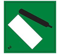VSafety Compressed Gas 2 UN Substance Numbering Hazard Warning Diamond Sign - quadrato - 250 mm x 250 mm - vinile autoadesivo