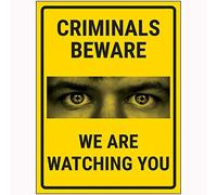 VSafety Criminals Beware We Are Watching You Sign - 200 x 300 mm - Comp in alluminio con anti anti